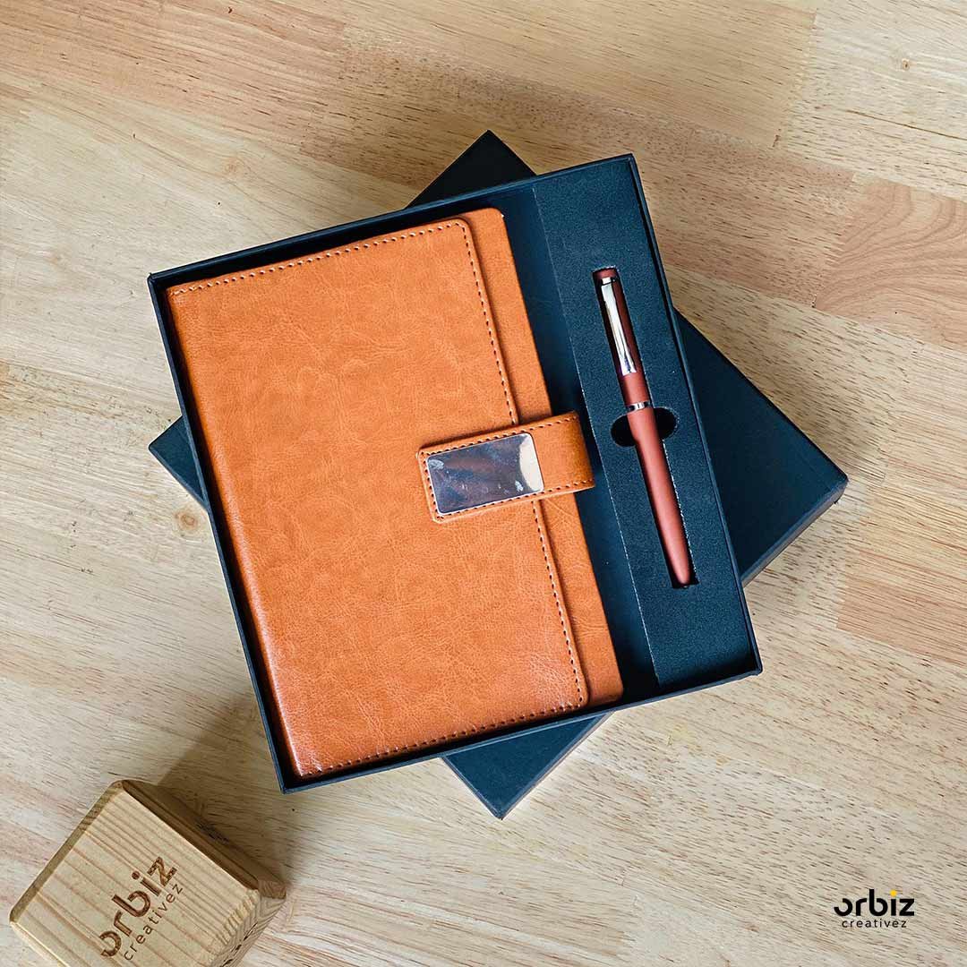 Orbiz notebook and pen corporate gift set